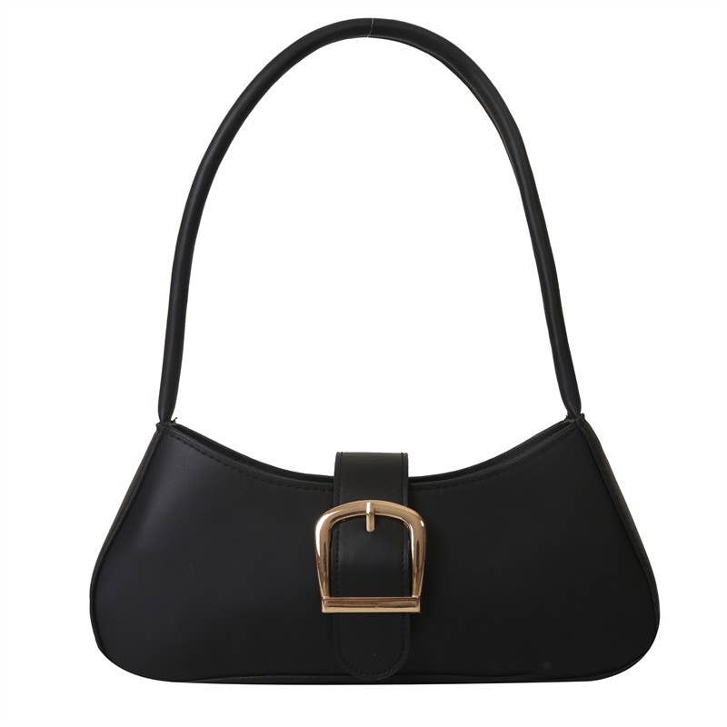 Shoulder Handbag Clutch Purse Faux Leather Bag | Black or Tan