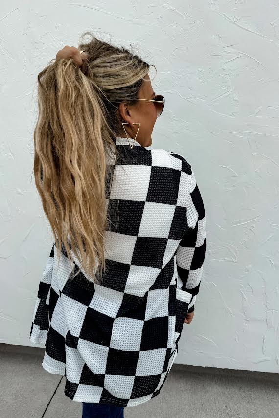 Checker Print Lola Cardigan-GracieJeanBoutique