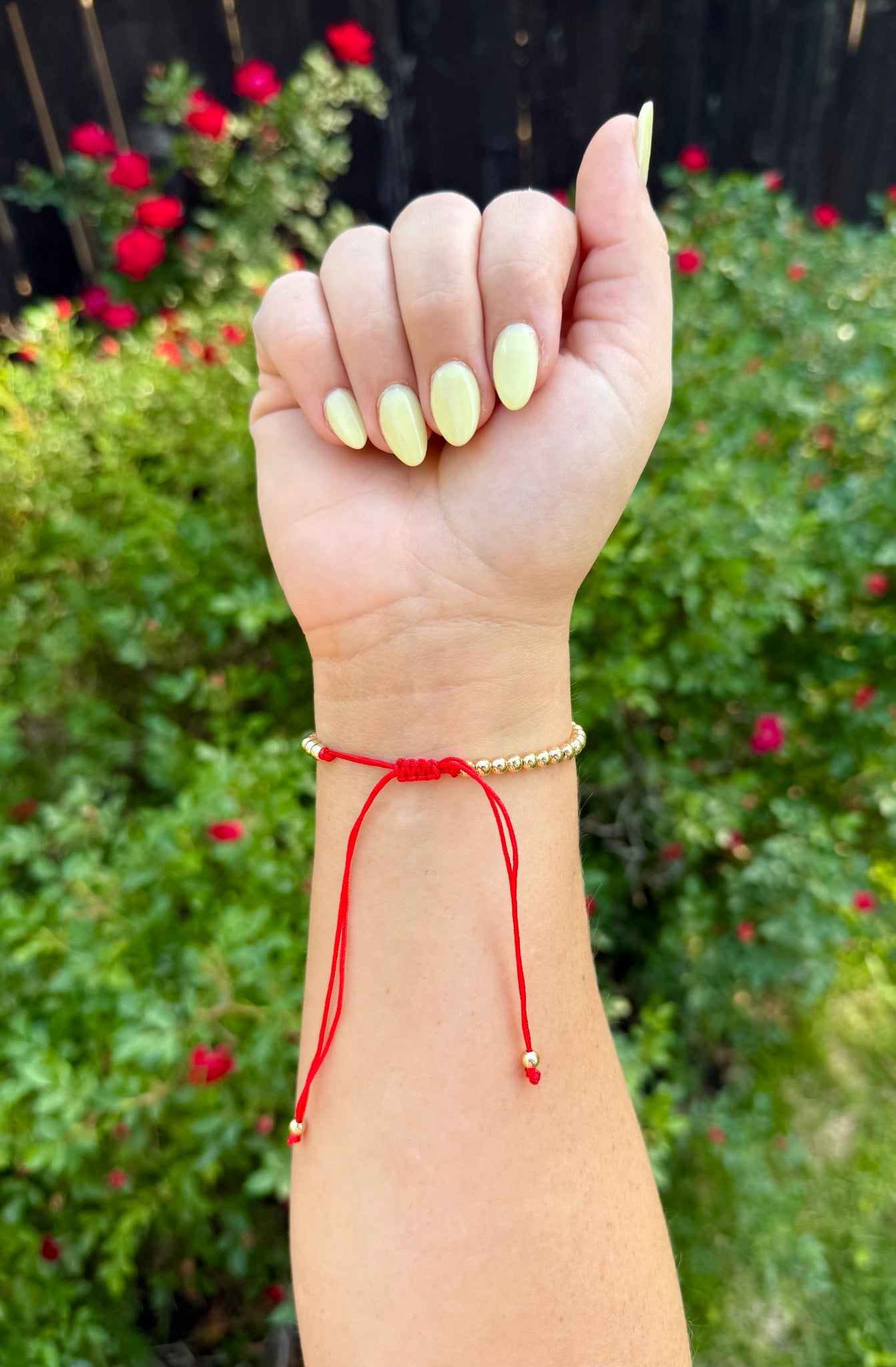 Beaded Bow Bracelet - Red Bow
