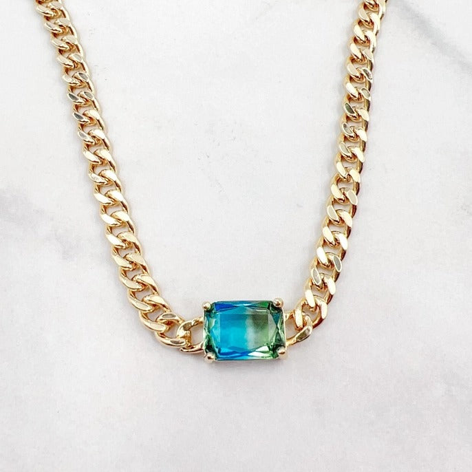 Royal Gem Necklace (Blue/Green)