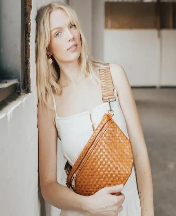 Westlyn Woven Bum Bag - Brown-GracieJeanBoutique