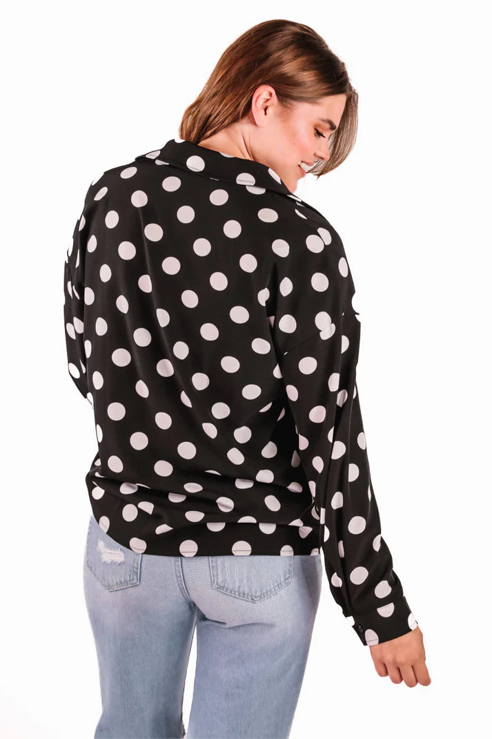 Darling Dot Button Up Top