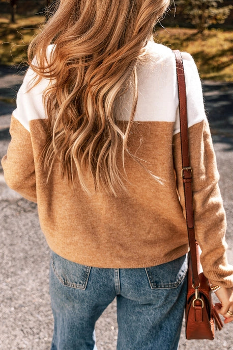 Colorblock Ribbed Sweater