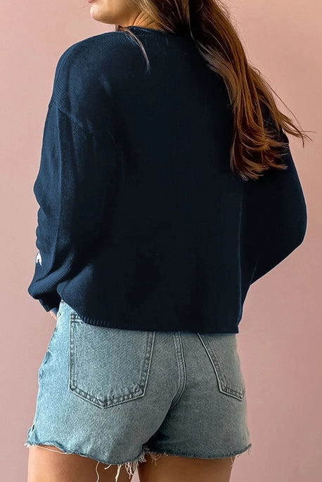 Navy Star Sweater