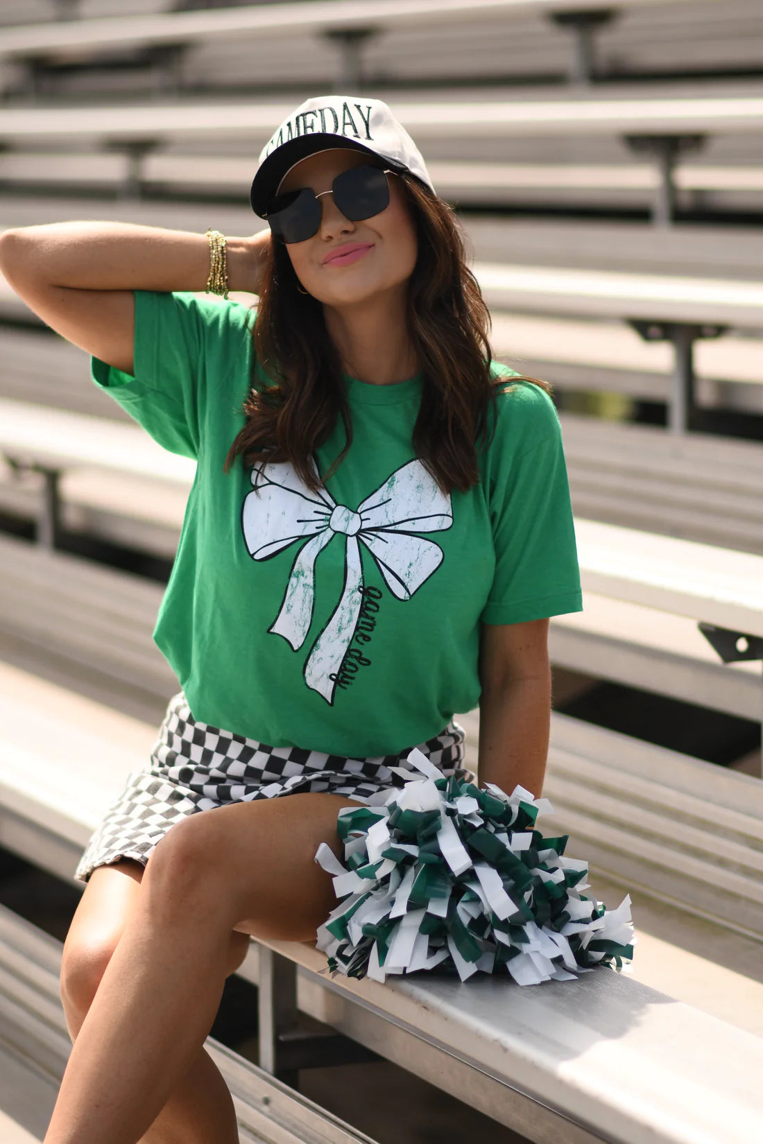 Game Day Bow Tee - Green