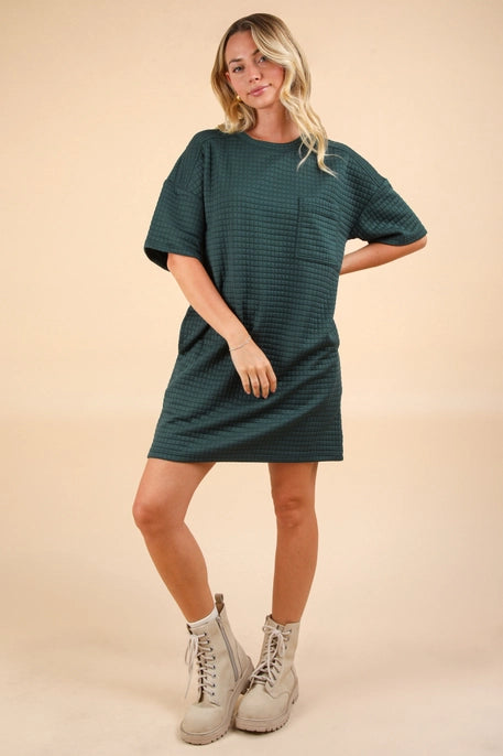 Oversized Quilted Shift Dress