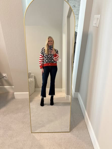 Red Leopard Sweater/Cardigan