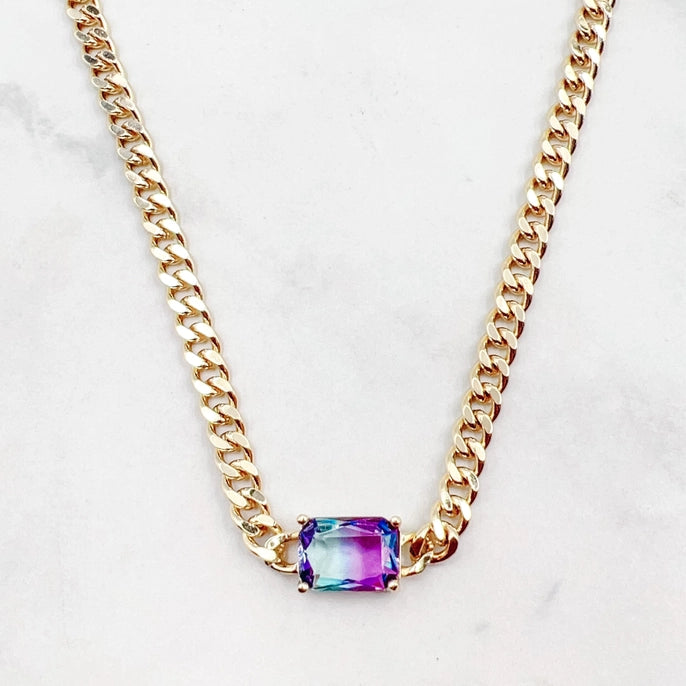 Royal Gem Necklace (Blue/Purple)