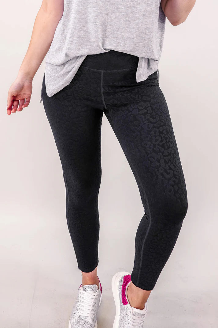 Textured Leopard Leggings