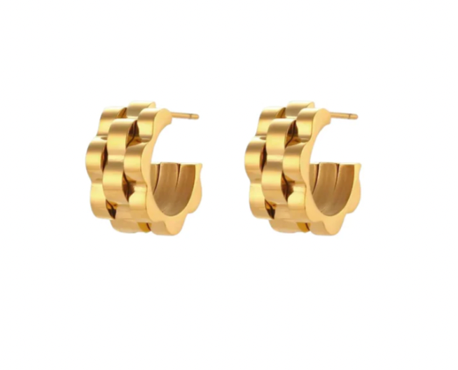 Gold Watchband Huggie