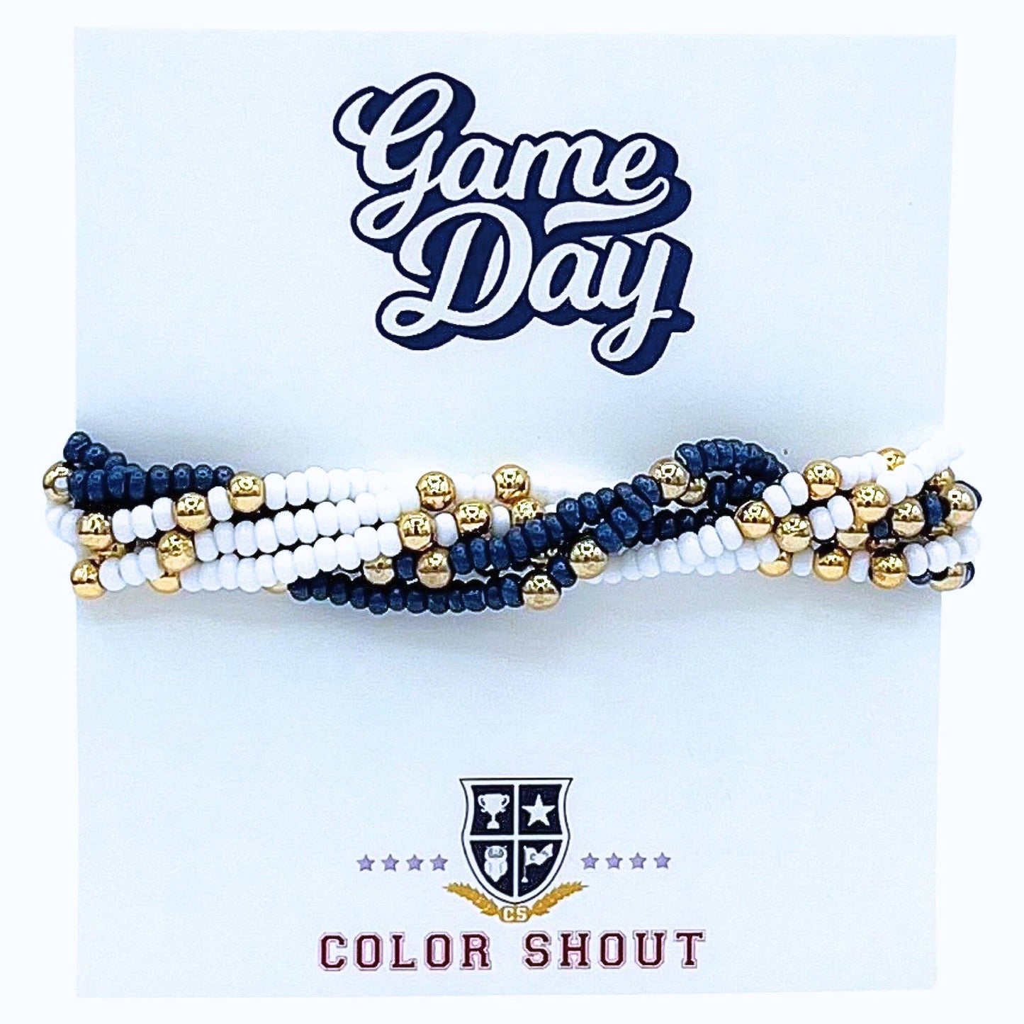 Game Day Team Colors: Set of 6 Stretch Bracelets: Maroon/White