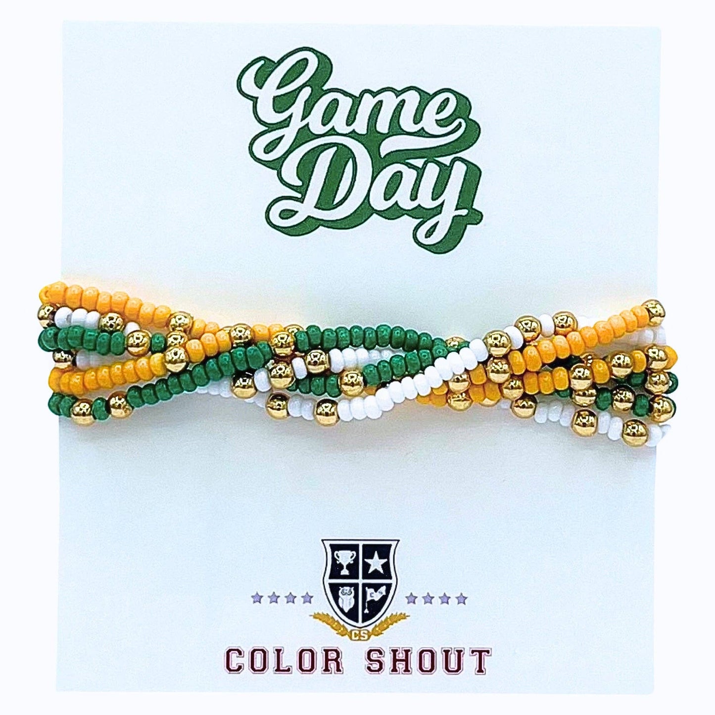 Game Day Team Colors: Set of 6 Stretch Bracelets: Red/White