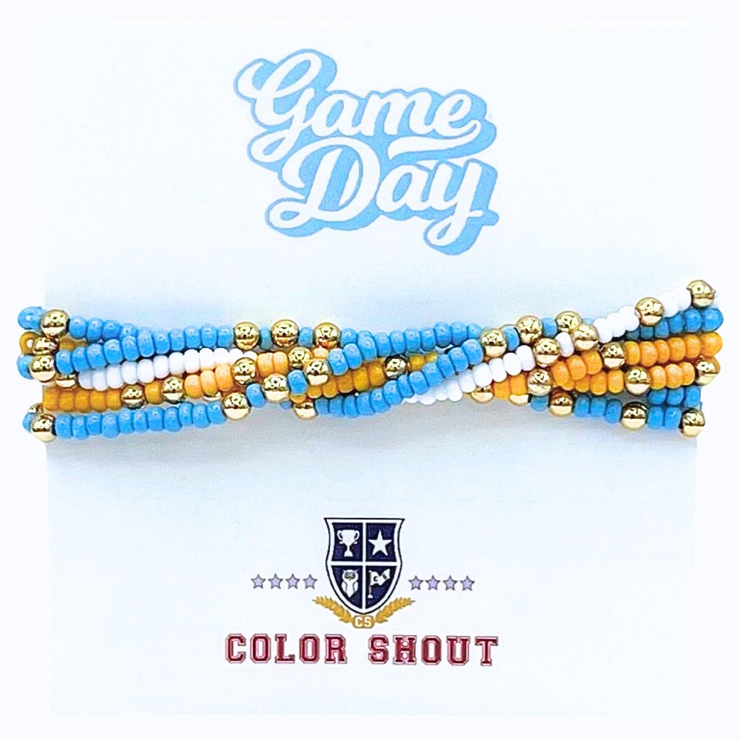 Game Day Team Colors: Set of 6 Stretch Bracelets: Maroon/White