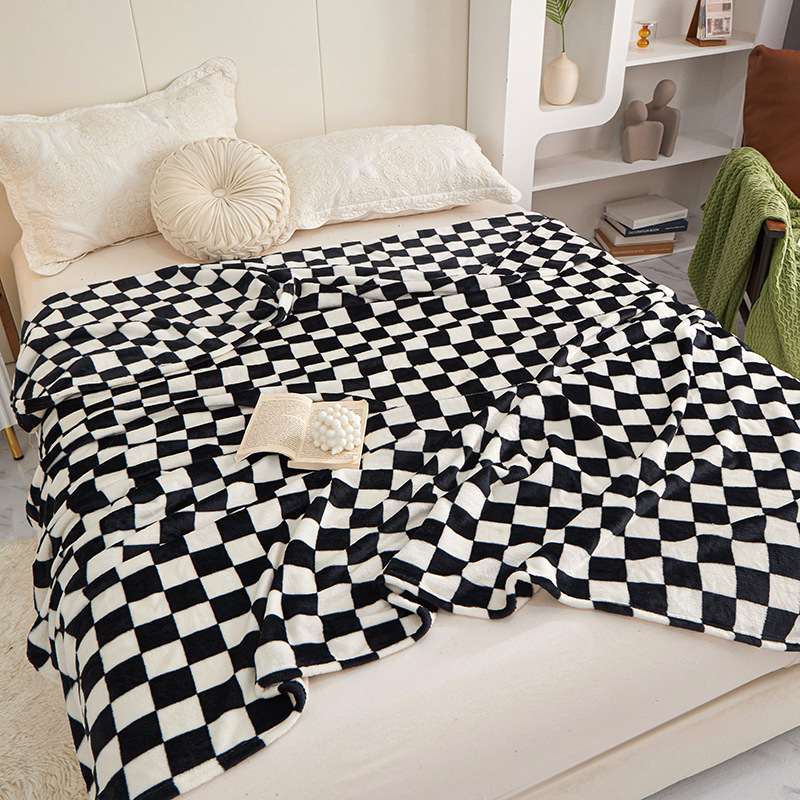 Checkered Plush Blanket-GracieJeanBoutique