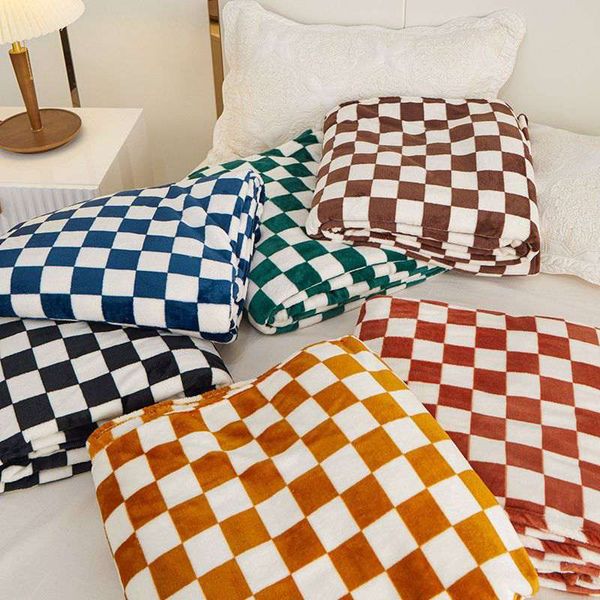 Checkered Plush Blanket-GracieJeanBoutique