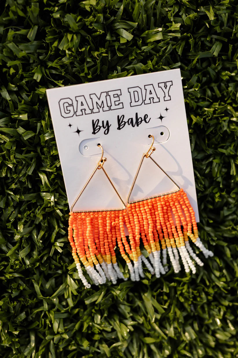 Beaded Tassel Game Day Earrings