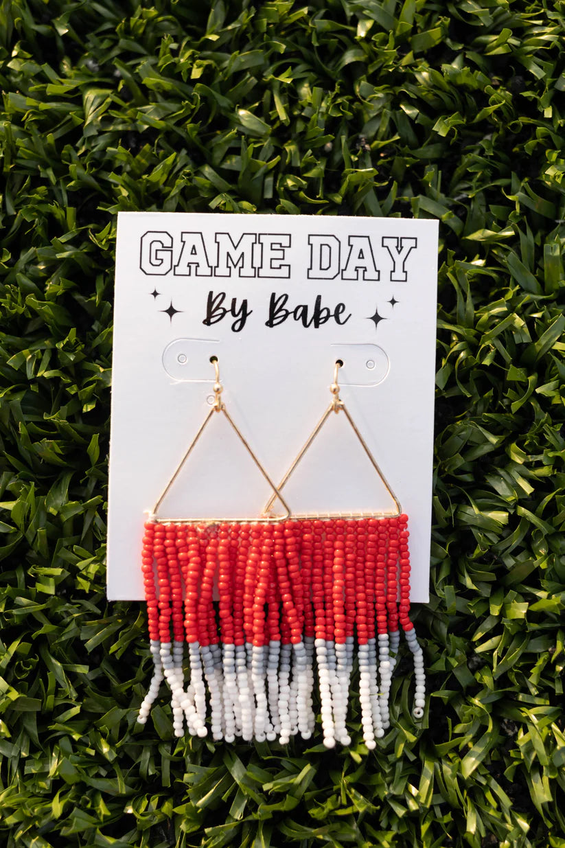 Beaded Tassel Game Day Earrings