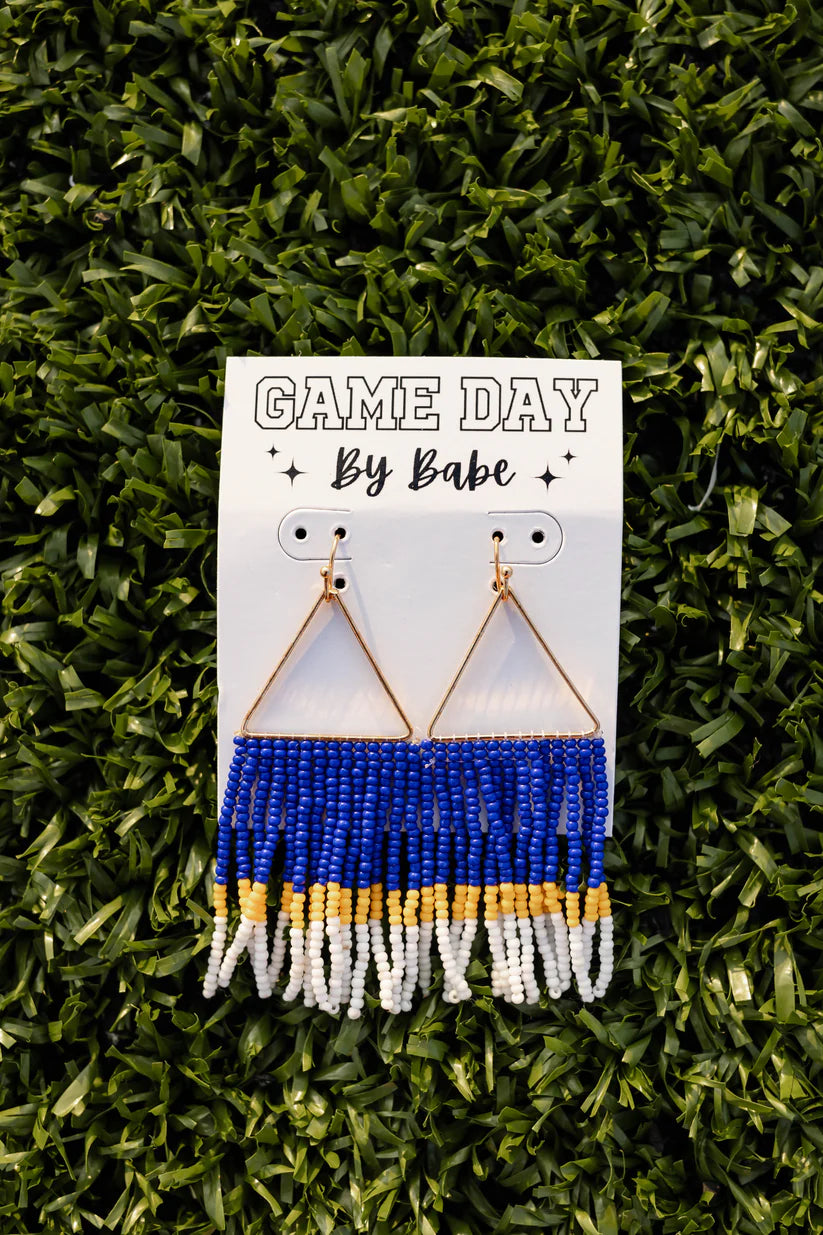 Beaded Tassel Game Day Earrings