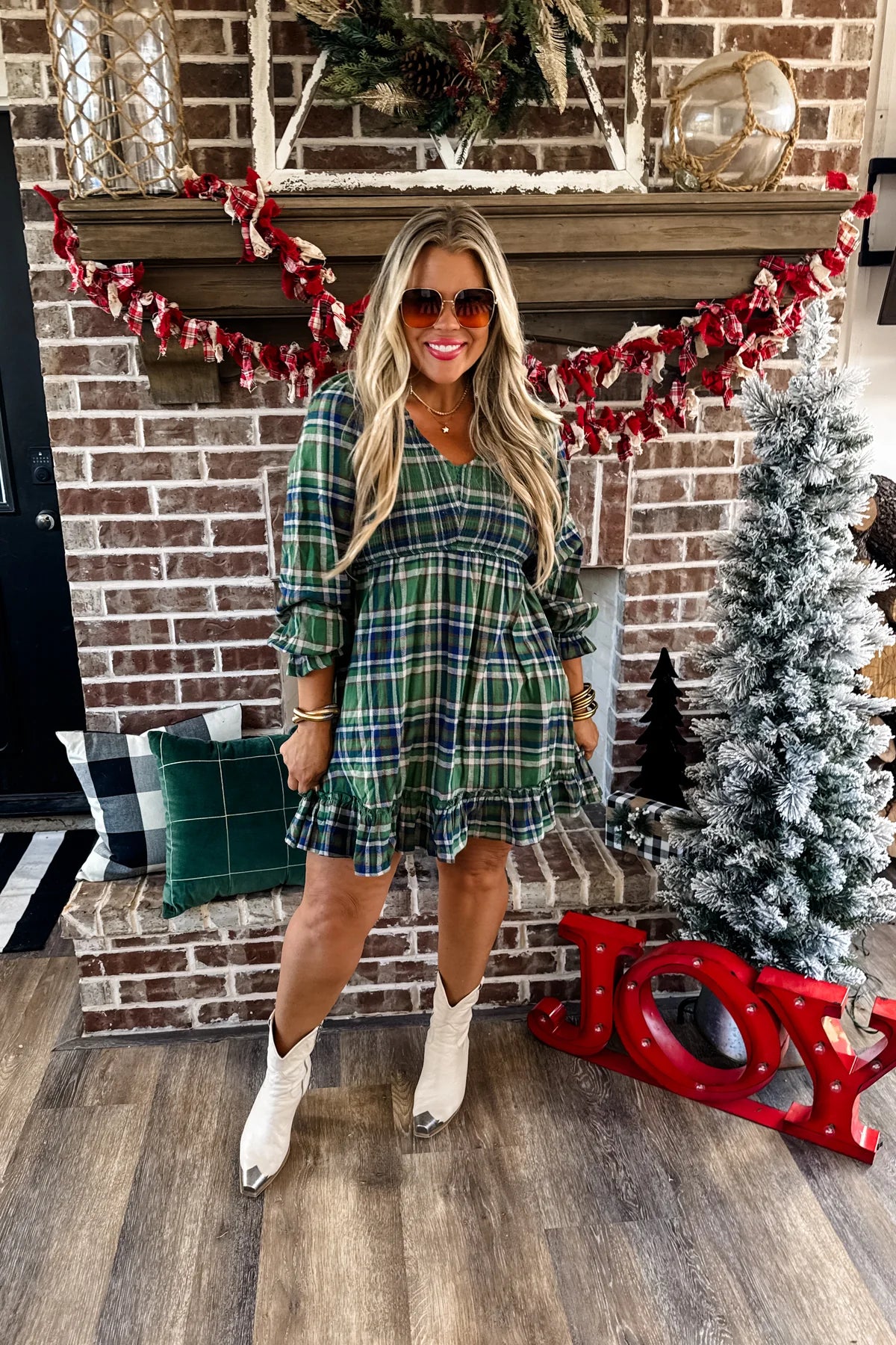 Pretty In Plaid Dress-GracieJeanBoutique