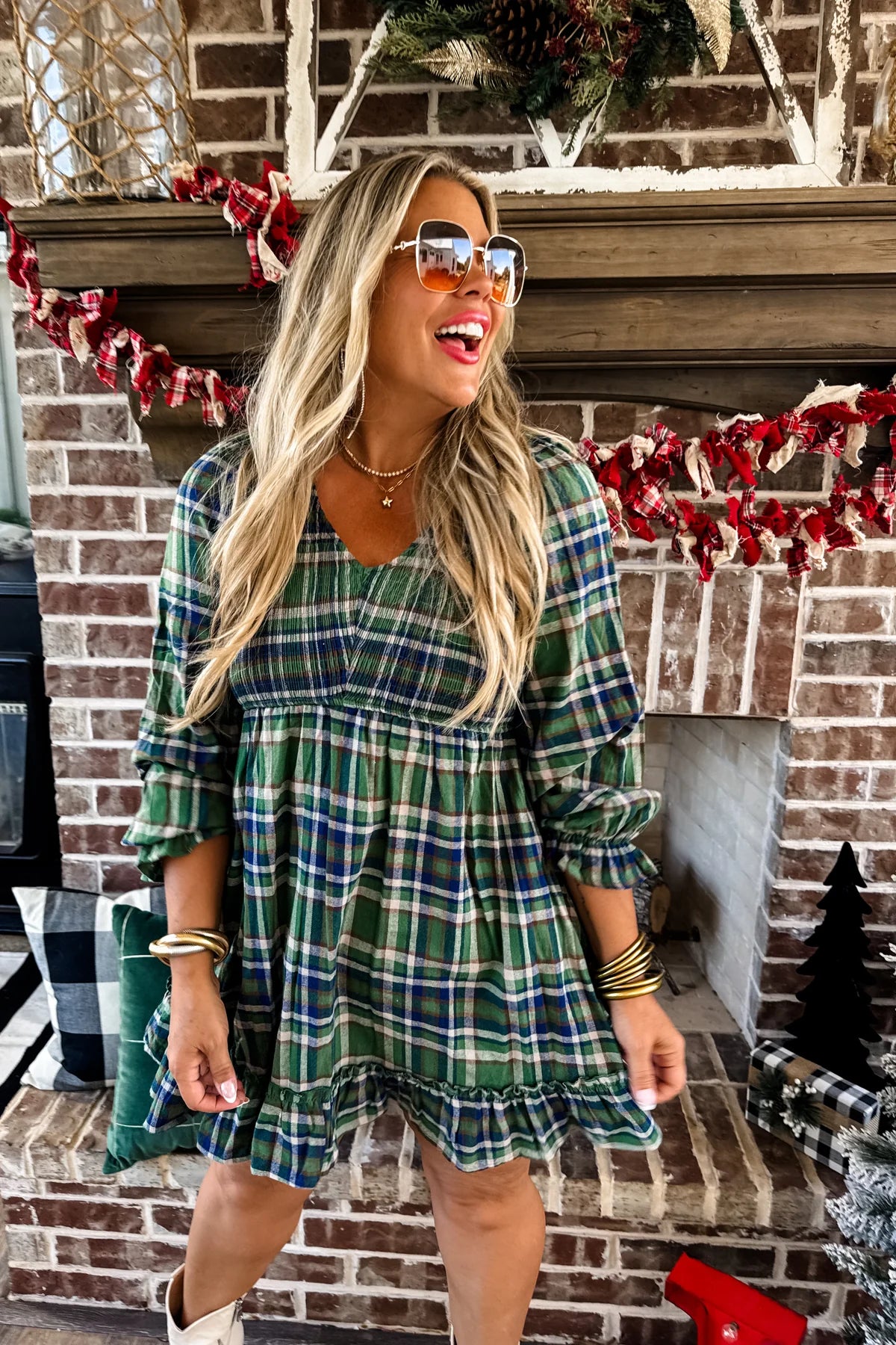 Pretty In Plaid Dress-GracieJeanBoutique