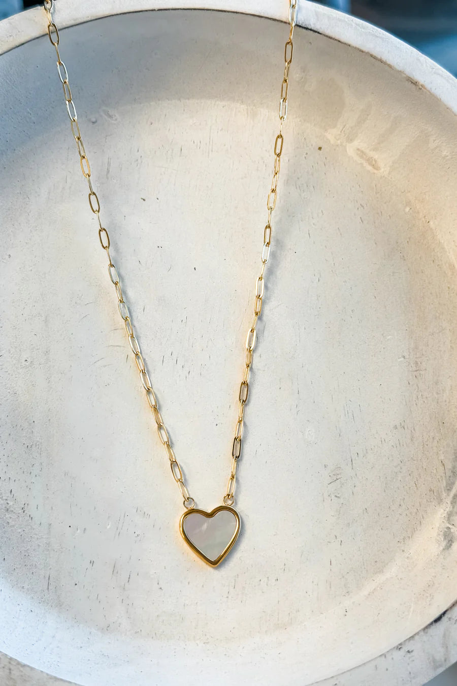 Pearl Heart Chain Necklace