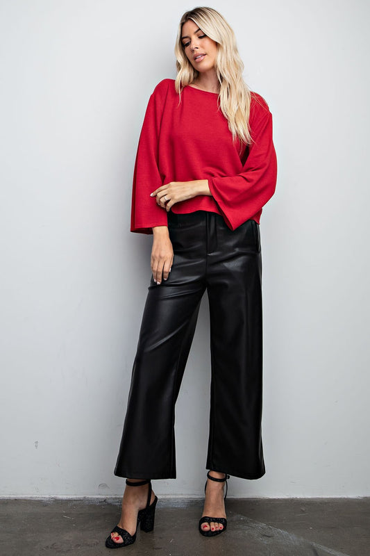 Long Sleeve Round Neck Knit Top