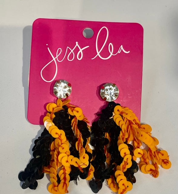 Spirit Sequin Fringe Earrings-GracieJeanBoutique