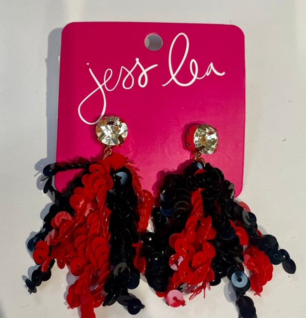 Spirit Sequin Fringe Earrings-GracieJeanBoutique