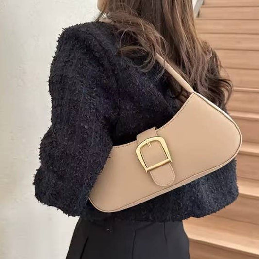 Shoulder Handbag Clutch Purse Faux Leather Bag | Black or Tan