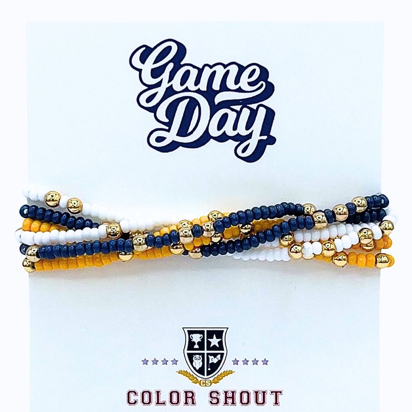 Game Day Team Colors: Set of 6 Stretch Bracelets: Maroon/White