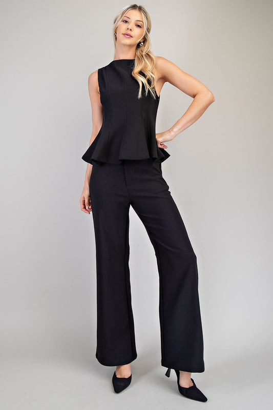 Milan Inspired Straight Leg Pant - Black