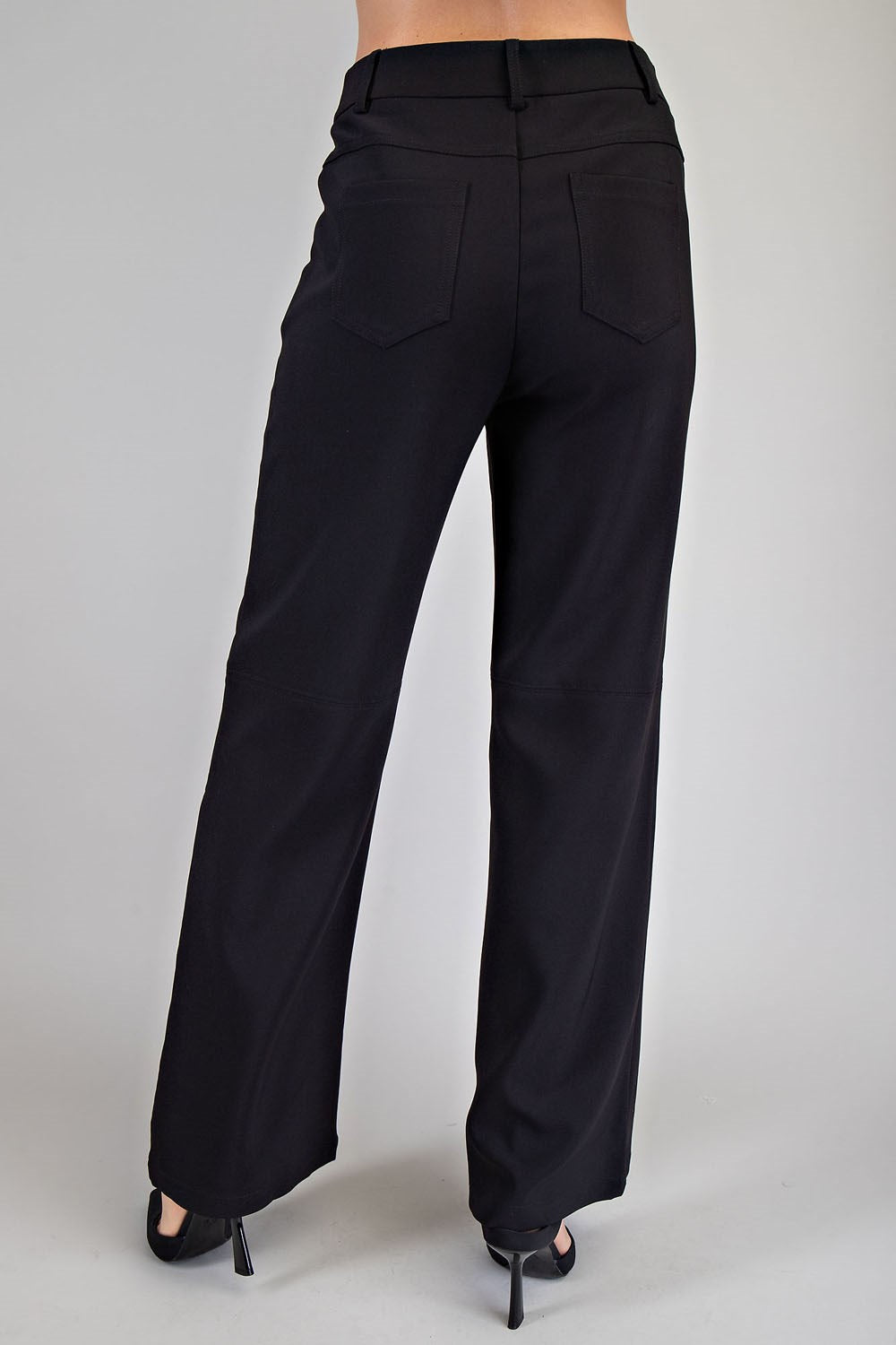 Milan Inspired Straight Leg Pant - Black