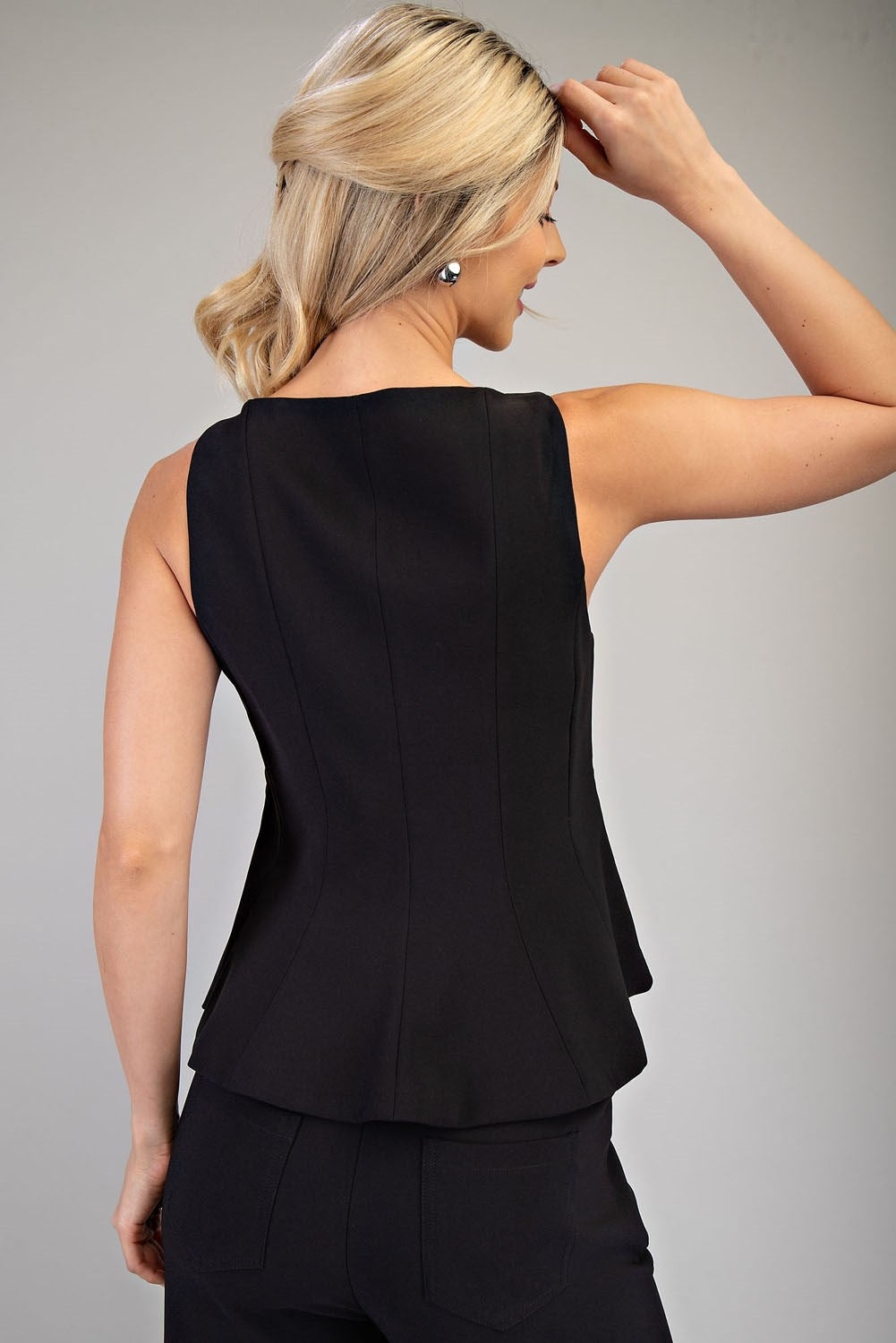 Milan Inspired Straight Leg Pant - Black