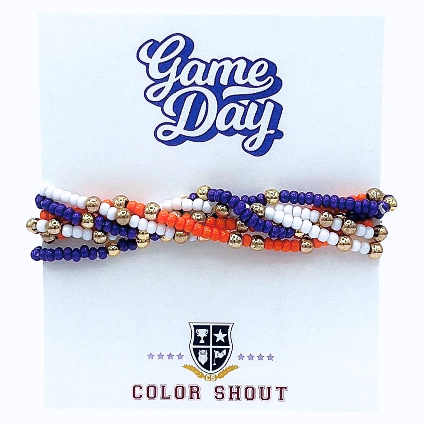 Game Day Team Colors: Set of 6 Stretch Bracelets: Green/White
