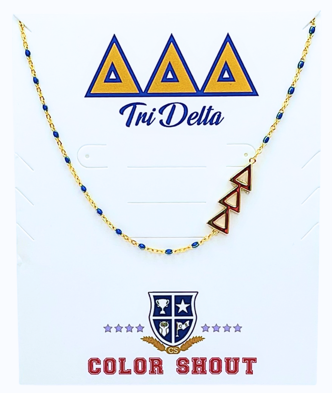 The Sorority Necklace: Side Set Greek letters on Enamel Bead: Alpha Chi Omega
