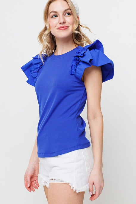 Ruffle Sleeve Top-GracieJeanBoutique