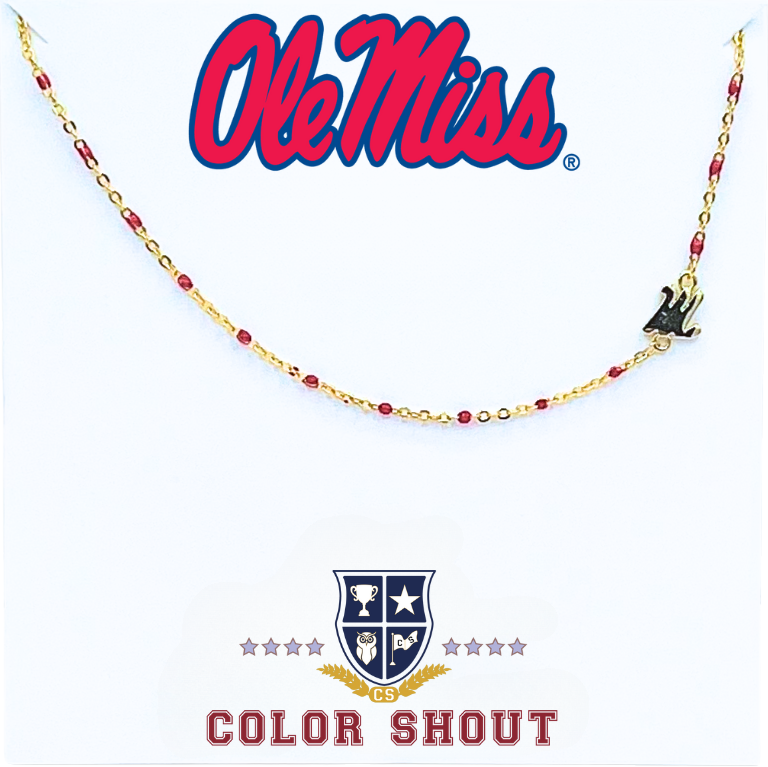 The College Logo Necklace: Side Set Logo on Enamel Bead Necklace: TCU