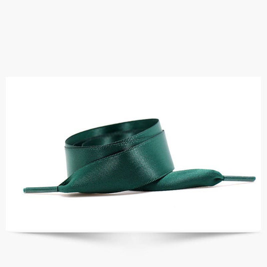 SILK SATIN RIBBON BOW PAIR SHOE LACES |  Green