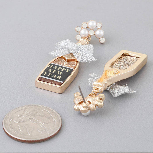 Happy New Year Champagne Earrings