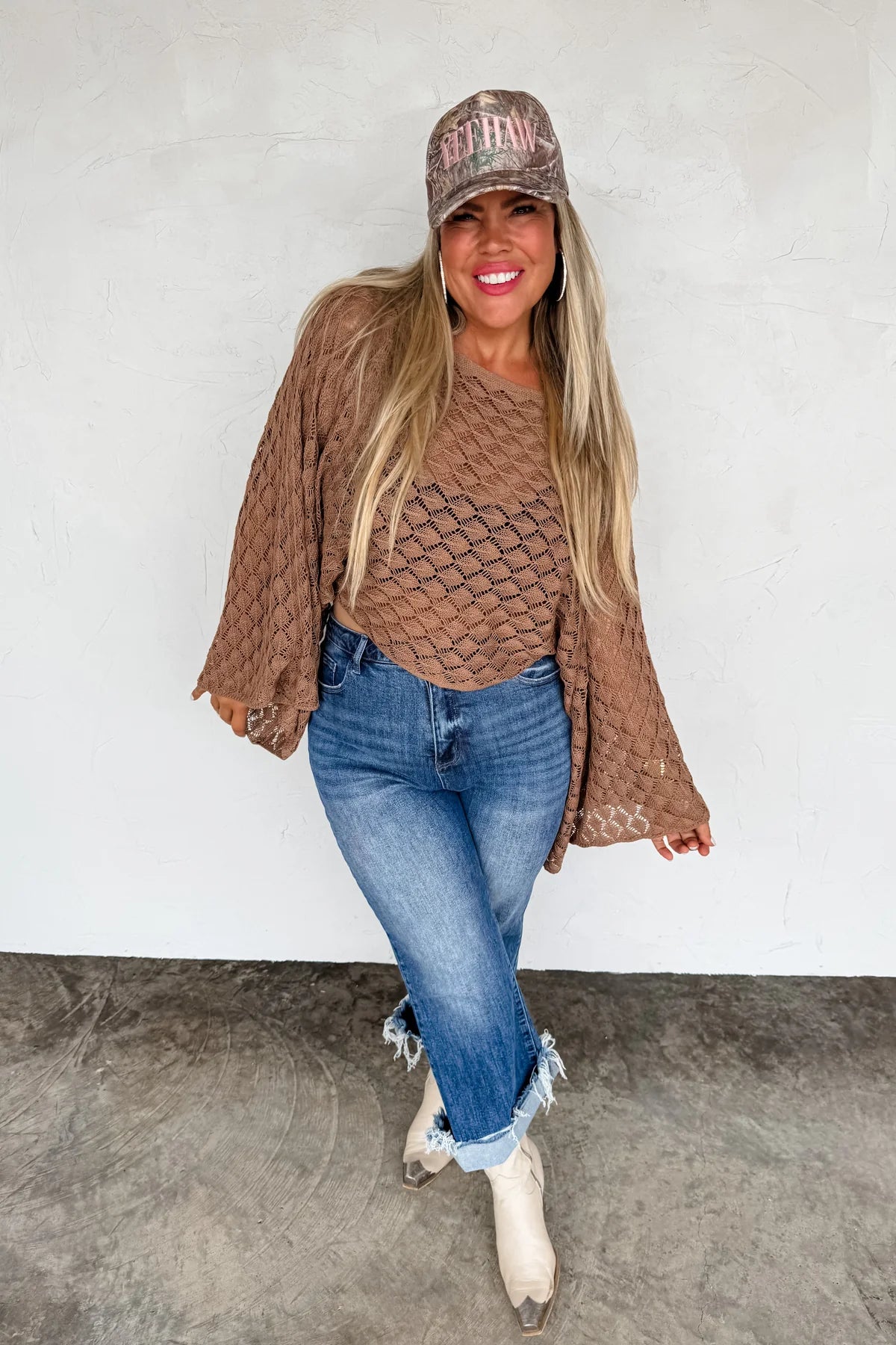 FALL COLORS FREE SPIRIT BELL SLEEVE TOP - Brown or Olive