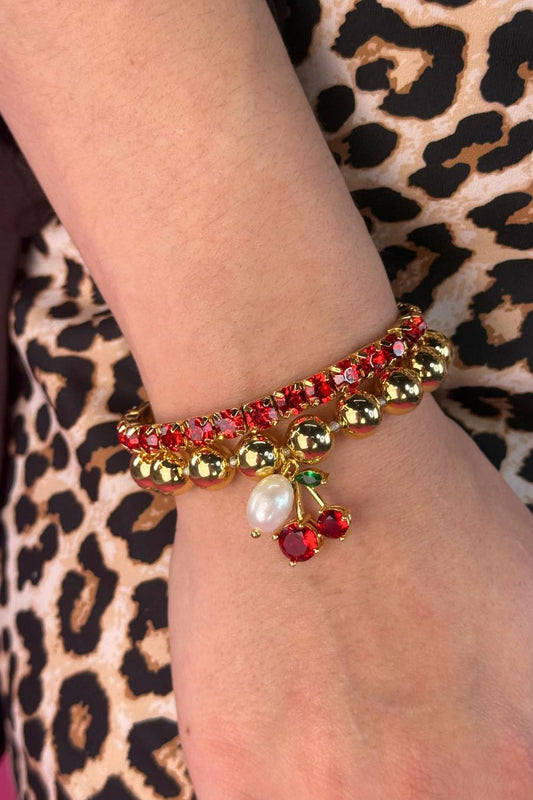 Golden Cherry Bracelet Set