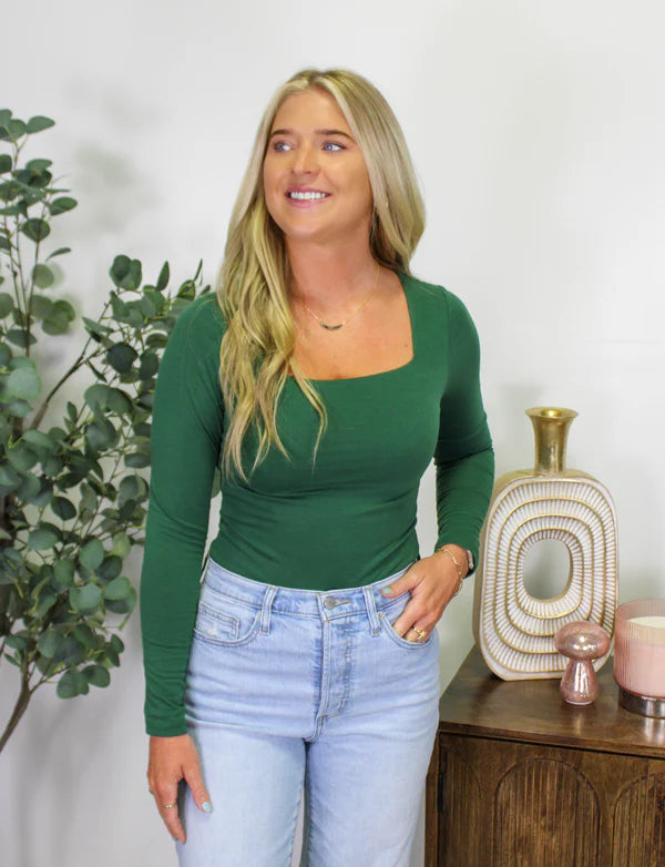 Green Bodysuit-GracieJeanBoutique