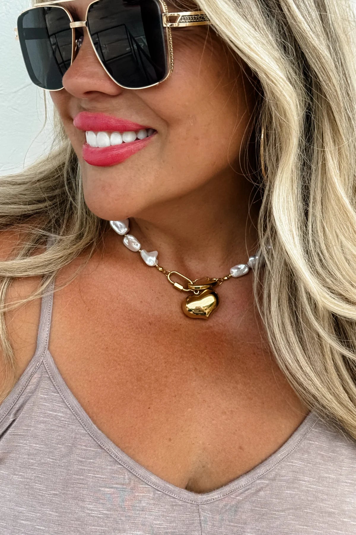 LOVE BY THE SHORE PEARL NECKLACE-GracieJeanBoutique