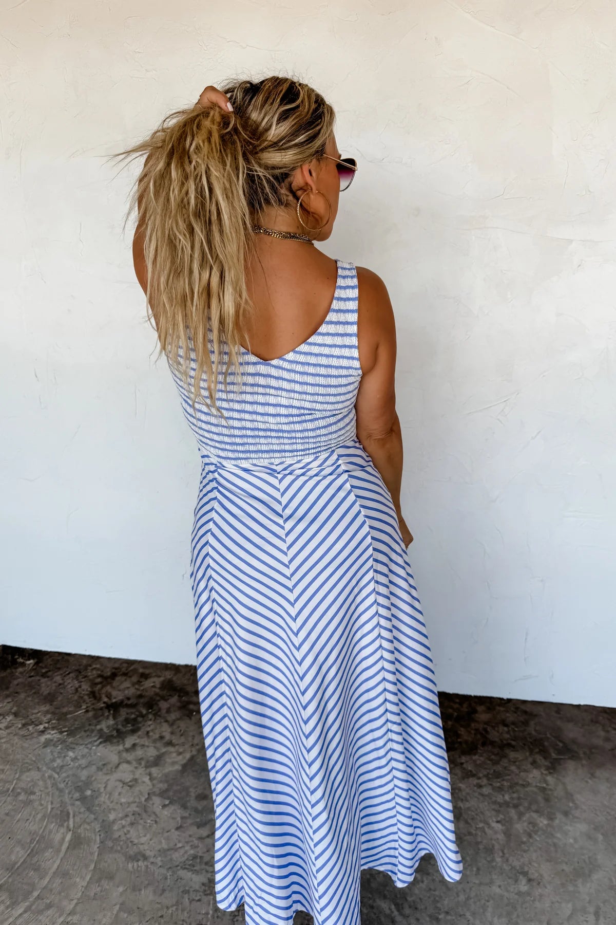 LUCIANA STRIPE DRESS - Green