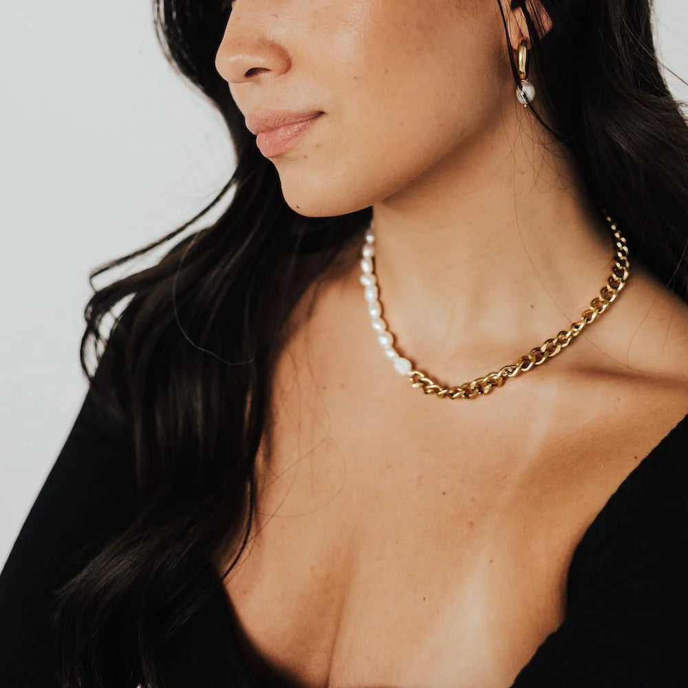 Pearled Chain Necklace WATERPROOF