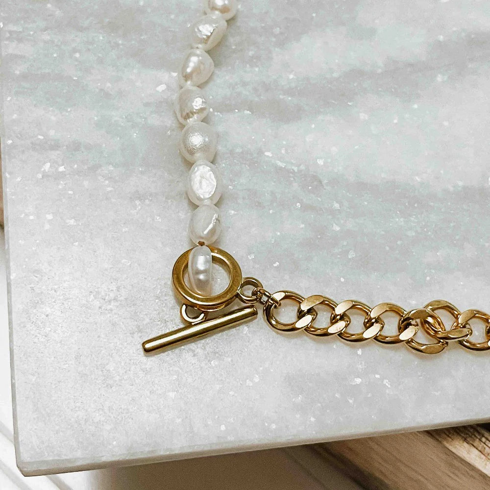 Pearled Chain Necklace WATERPROOF