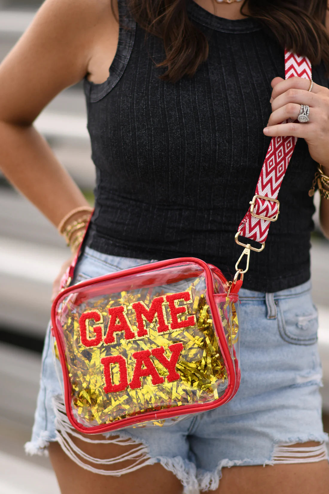 Clear Game Day Purse - Red