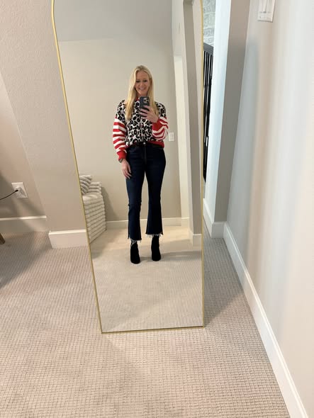 Red Leopard Sweater/Cardigan