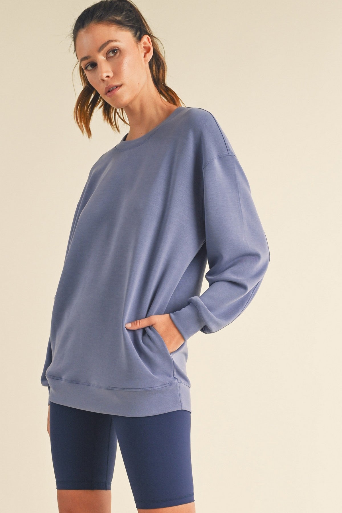 Women's Sofie Soft Modal Oversized Crew Top-GracieJeanBoutique