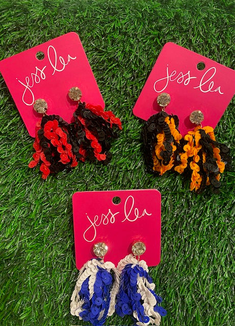 Spirit Sequin Fringe Earrings-GracieJeanBoutique